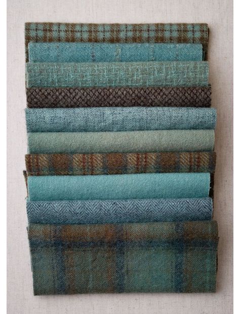 Mini Textured Felted Wool Bundles Penny Rug, Purl Soho, Penny Rugs, Wool Projects, Hand Dyed Wool, Wool Crafts, Wool Applique, Blue And Brown, Fabulous Fabrics