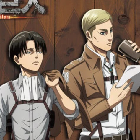 Erwin Official Art, Erwin And Levi, Erwin Aot, Levi And Erwin, Middle Aged Man, Happily Married, Levi Ackerman, Attack On Titan Anime, Animation Series