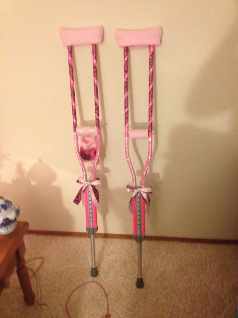 My crutches Decorating Crutches Ideas, Crutches Diy, Ankle Cast, Crutch Covers, Cast Decoration, Disabled Fashion, Long Leg Cast, Wheelchairs Design, Arm Cast