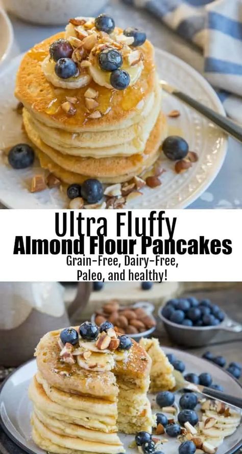 Paleo Pancakes Almond Flour, Paleo Pancake Recipe, Grain Free Pancakes, Red Lighting, Almond Flour Pancakes, Paleo Pancakes, No Flour Pancakes, Flour Pancakes, Overnight Oat