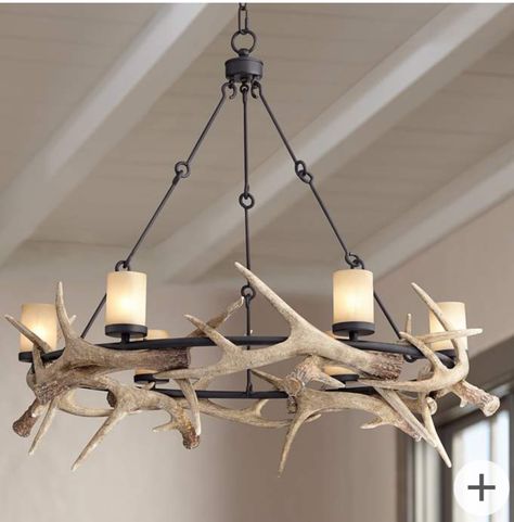 Antler chandelier dining room