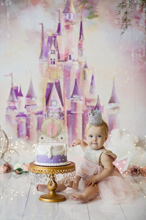 Anchorage Cake Smash Photographer | "S" Cake Smash — Karen Travers Photography Castle Smash Cake, Disney Princess Cake Smash, Once Upon A Time Smash Cake, Princess One Year Photoshoot, Princess Birthday Photoshoot Photo Ideas, Once Upon A Time Cake Smash, Princess 1st Birthday Photo Shoot, Princess First Birthday Photo Shoot, Princess Smash Cake 1st Birthday