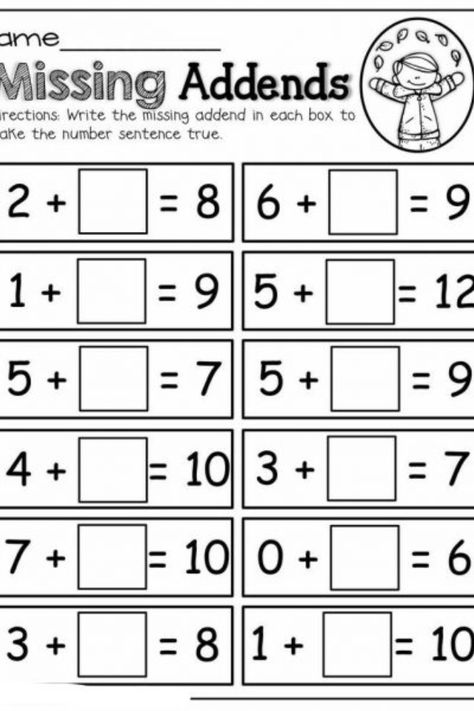 Missing Number Worksheets, Missing Addends, Missing Addend, Learning Mathematics, 1st Grade Math Worksheets, Solving Problems, Sight Word Worksheets, Missing Numbers, Singapore Math