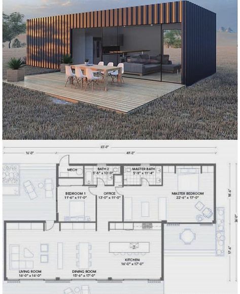 Container Home Plans, Shipping Container Home Designs, Shipping Container House Plans, Tiny House Layout, Container Buildings, Building A Container Home, Container Architecture, Home Design Floor Plans, Shipping Container Home