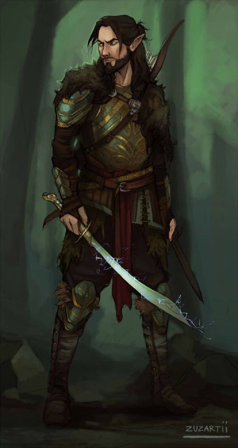 Half Elf Male Character Design, Wood Elf Male, Medieval Fantasy Art, Ranger Dnd, Elf Archer, Wood Elves, Elf Ranger, Fantasy Things, Dnd Elves