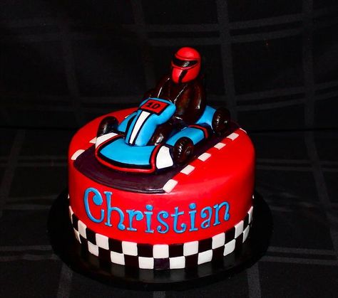 Go Kart Cake, Go Kart Birthday, Go Kart Party, Racing Cake, Train Cookies, Car Cakes, Race Car Cakes, Racing Party, Cake Design Inspiration