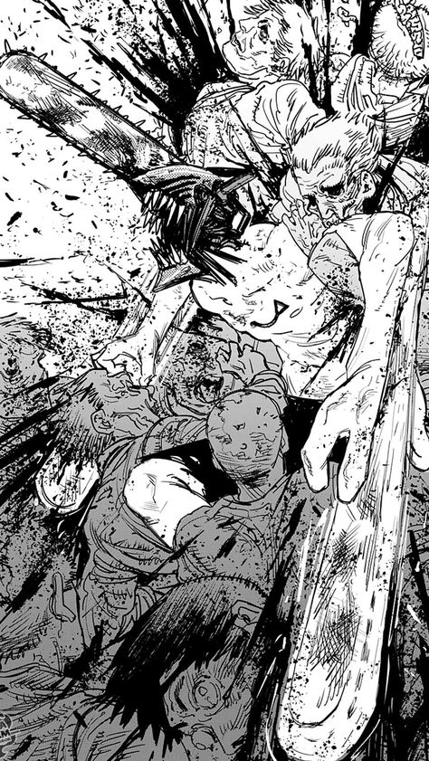 From the manga Chainsaw Man by Fujimoto Tatsuki / black and white, mangacap, demons, gore Comic Manga, Manga Artist, Metroid, Manga Pages, Anime Wall Art, Anime Character Drawing, Chainsaw Man, Chapter 1, Manga Comics