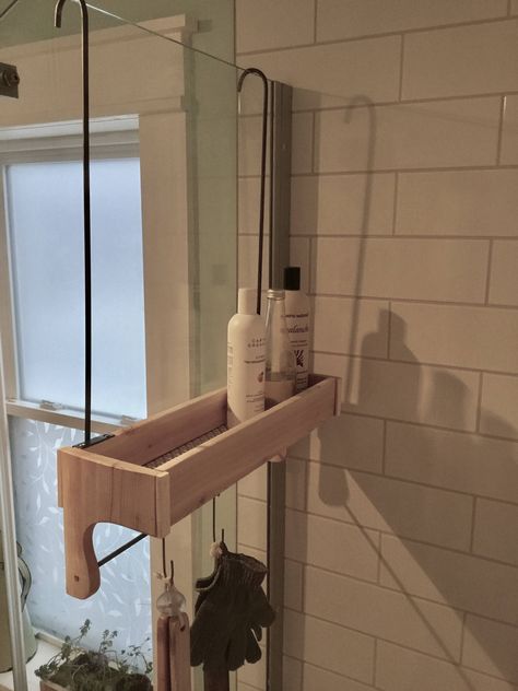 Shower Caddy Ideas Hacks, Diy Shower Caddy, Shower Caddy Wall Shelves, Upcycle Shower Caddy, Free Standing Shower Caddy, Zen Minimalist Home, Teak Shower Caddy, Bamboo Shower Caddy, Wrought Iron Hooks