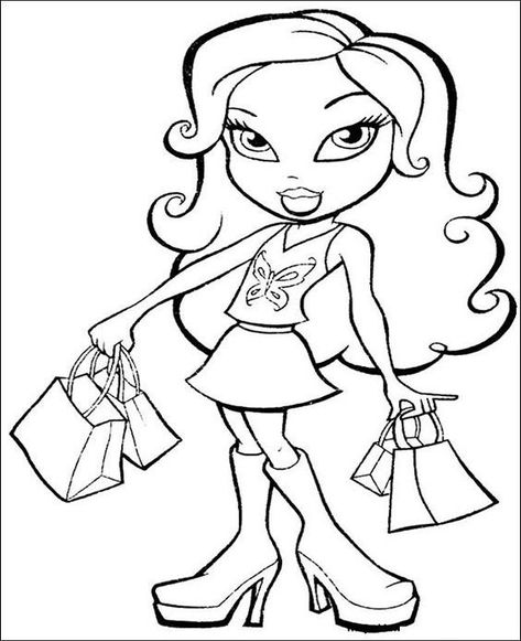 Bratz coloring pages for your little one. They are free and easy to print. The collection is varied for different skill levels. Pin it. #freeprintables #coloringpages #freecoloringpages Bratz Coloring Pages, Modele Zentangle, Bratz Coloring, Coloring Pages Nature, Princess Coloring, Cartoon Coloring Pages, Disney Coloring Pages, Cool Coloring Pages, Art Drawings Sketches Creative