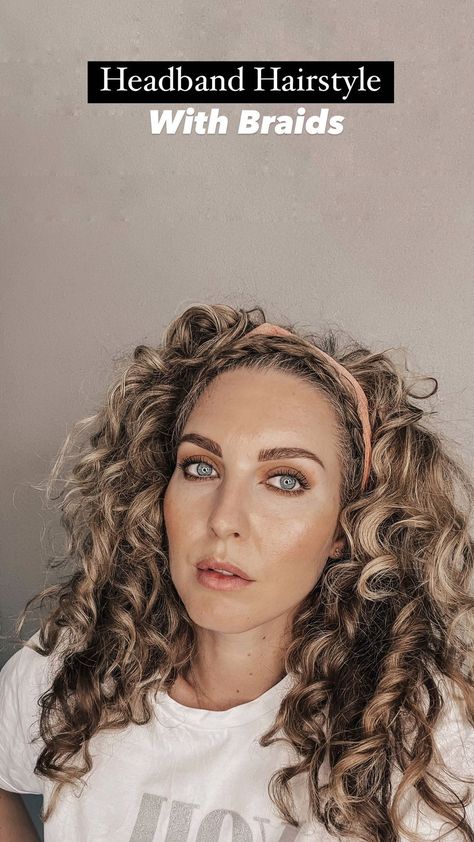 Headband Hairstyles With Braids, 2022 Headband, Hairstyle With Braids, Headband Braid, Wavy Hair Tips, Curly Hair Tutorial, Medium Curly, Curly Updo, Medium Curly Hair Styles