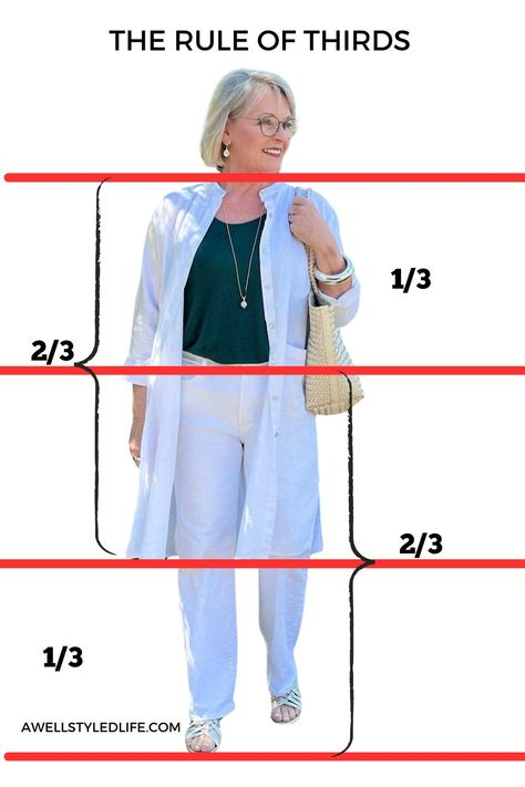 Monday Musings: On the Rule of Thirds and Travel Fashion Rule Of Thirds, Three Color Rule Outfit, Monday Musings, A Well Styled Life, Dress For Body Shape, The Rule Of Thirds, Waterproof Pants, Rule Of Thirds, Linen Tank Top