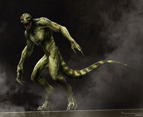 Evil Tall Reptilian Alien Monster! Lizard Spiderman Concept Art, Lizard Spiderman, Rhys Ifans, Arte Alien, Spiderman Movie, Marvel Villains, Alien Concept Art, Marvel Comic Character, Monster Concept Art