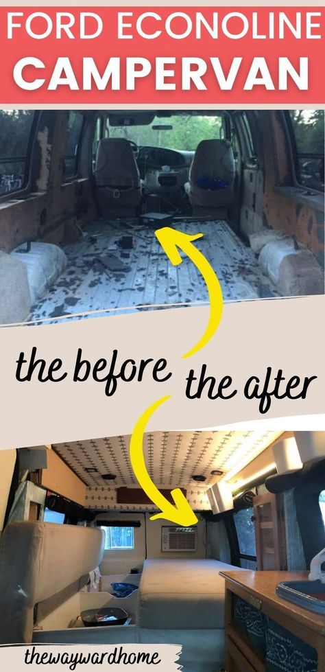 Econoline Camper Van, Van Life Ideas, Ford Van Conversion, Camper Van Interior, Cheap Van, Converted Vans, Van Dwelling, Campervan Conversion, Van Conversion Interior