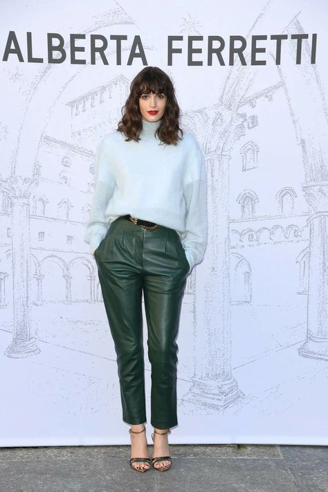 Green Leather Pants Outfit Winter, Green Faux Leather Pants Outfit, Dark Green Trousers Outfit, Green Leather Pants Outfit, Leather Pants Outfit Winter, Green Trousers Outfit, Green Leather Pants, Paul Mescal, Leather Pants Outfit