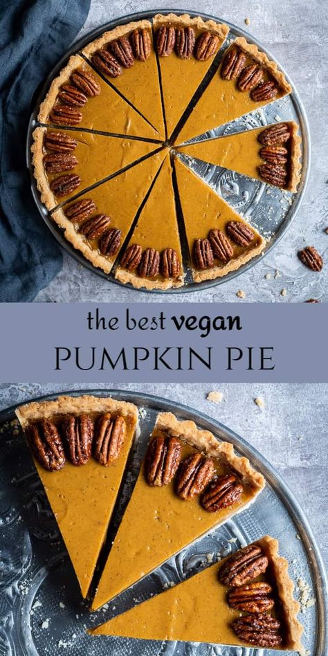 Vegan Pumpkin Pie Recipe, American Dessert, Christmas Vegan, Pumpkin Filling, Vegan Pumpkin Pie, Vegan Christmas Recipes, Pumpkin Pie Recipe, American Desserts, Vegan Thanksgiving Recipes