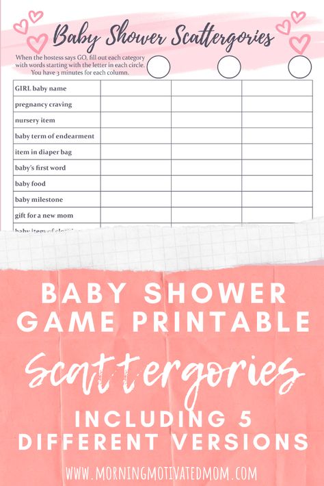 Do you need a fun baby shower game? Here is a game everyone enjoys! Print off my free baby shower game printable: Baby Shower Scattergories Game #babyshower #showergames #showerhost Scattergories Game, Babies First Words, Free Baby Shower Games, Baby Shower Game Printable, Life Encouragement, Pregnancy Cravings, Baby Shower Tea, Free Baby Shower, Fun Baby Shower Games