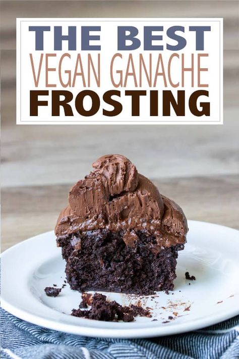 This vegan ganache recipe is easy to make and tastes incredible. It's made with 4 simple ingredients and is so indulgent! #vegandesserts #dairyfreefrosting Vegan Ganache Recipe, Ganache Frosting Recipe, Dairy Free Ganache, Ganache Recipe Frosting, Homemade Ganache, Vegan Ganache, Mousse Trifle, Vegan Chocolate Ganache, Oreo Frosting