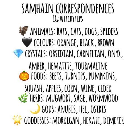 Samhain correspondences! Samhain, also known as Halloween, is on October 31st! 🍂🎃🦇 {TYP Types Of Spells, Hel Goddess, Wiccan Sabbats, Witchcraft Altar, Not Worth It, Samhain Halloween, Sleep Dream, Magical Life, Autumn Magic