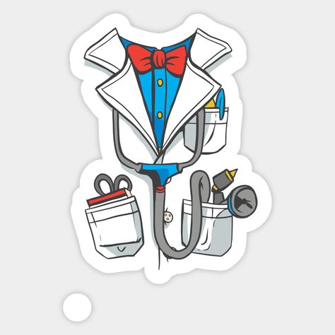 Cool design featuring a costume design of a doctor coat. Great gift idea for men and women -- Choose from our vast selection of stickers to match with your favorite design to make the perfect customized sticker/decal. Perfect to put on water bottles, laptops, hard hats, and car windows. Everything from favorite TV show stickers to funny stickers. For men, women, boys, and girls. Dr Stickers, Medical Stickers Aesthetic, Doctor Coat, Doctor Stickers, Medical Stickers, Sticker Design Inspiration, Study Apps, Nurse Stickers, Paper Cones