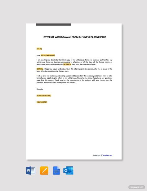 Free Letter of Withdrawal from Business Partnership #AD, , #Ad, #Letter, #Free, #Withdrawal, #Partnership, #Business Partnership Business, Business Proposal Letter, Restaurant Business Plan, Business Partnership, Proposal Letter, Letter Of Intent, Application Letters, Background Wallpapers, Fire Extinguishers