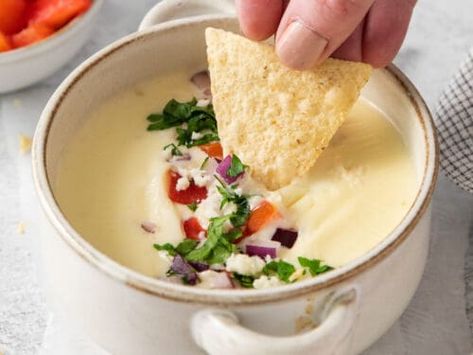 Easy Cotija Queso Dip - The Cheese Knees Cotija Cheese Recipes, Homemade Mozzarella Sticks, Cottage Cheese Dips, Queso Dip Recipes, Queso Recipe, Recipes Authentic, Queso Cheese, Queso Dip, Cotija Cheese