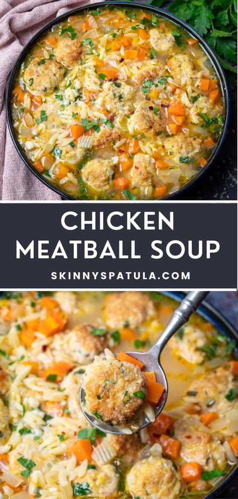 Chicken Meatball Soup Vegitarian Soup, Braised Chicken Recipes, Chicken Meatball Soup, Meatball Stew, College Recipes, Boiled Chicken Recipes, Meatball Soup Recipes, Chicken Meatball, Cultural Food