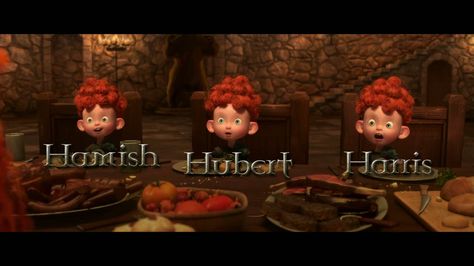 Brave the movie- triplets Pascal has company in the favorite minor character department. Brave Brothers Triplets, Brave Triplets, Disney Scenes, Brave Movie, Brave 2012, Cartoon Photos, Bears Wallpapers, Merida Disney, Princess Merida