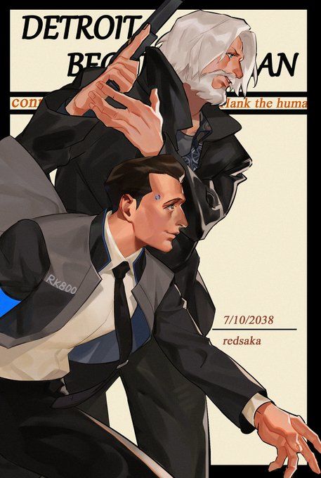 Twitter Detroit Art, Detroit Become Human Connor, Bryan Dechart, Becoming Human, Detroit Being Human, I Like Dogs, Detroit Become Human, Human Art, Father And Son