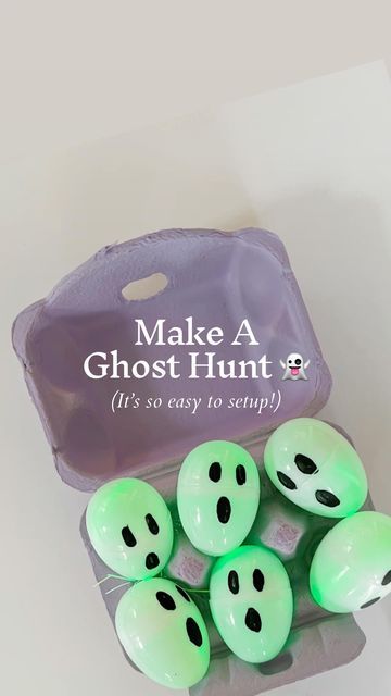 Motherhood | Mandy Roberson on Instagram: "It’s time for a ghost hunt! 👻 This activity is SO simple. Pull out some old plastic easter eggs. Use a sharpie to draw ghost faces on them. Buy small glowsticks at the dollar store. (the 20 pack is only $1.25 @dollartree) Squish a glowstick into each ghost egg. Hide them around your house or yard at dusk and have your little one go on a ghost hunt! #kidsactivities #toddleractivities #preschoolactivities #halloweencraft #halloweenactivity" Draw Ghost, Hunting Birthday Party, Halloween Activities For Toddlers, Hunting Birthday, Hunting Party, Plastic Easter Eggs, Toddler Halloween, Ghost Hunting, Ghost Faces