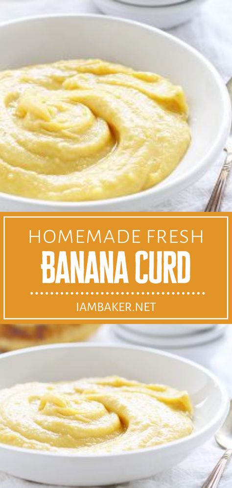 Banana Puree Desserts, Banana Curd Recipe, Pureed Desserts, Mashed Banana Recipes, Banana Compote, Banana Curd, Banana Soup, Banana Mousse, Banana Puree