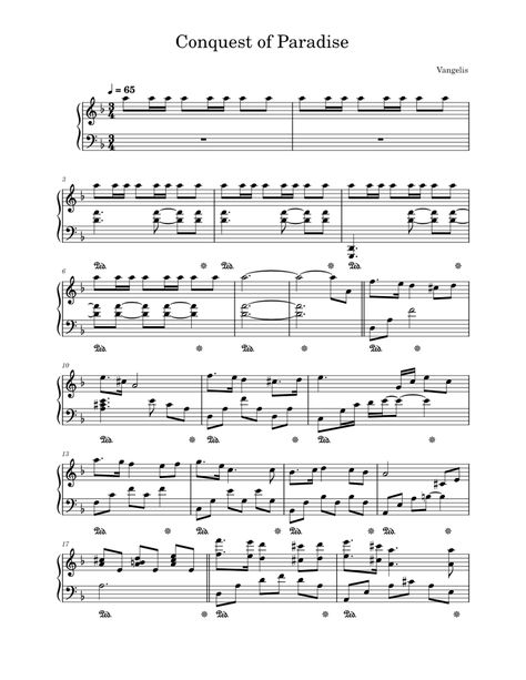 Conquest Of Paradise, Free Sheet Music, Sheet Music, Piano, Paradise, Music