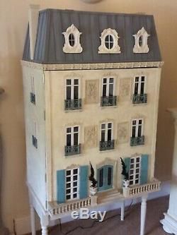 Chateau Mansion, French Chateau Mansion, French Doll House, Large Dolls House, Wooden Curtain Poles, Parquet Floors, Sale Off, Miniature Rooms, Grand Homes