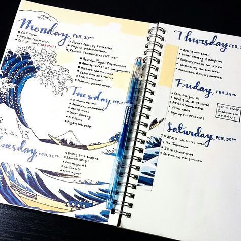 School Journals, Organization Bullet Journal, Journaling Inspiration, Sketch Journal, Bullet Journal Weekly Spread, Planner Art, All Nighter, Wreck This Journal, Bujo Inspiration