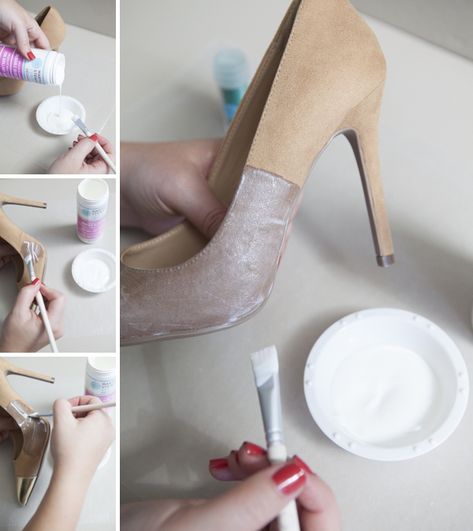 DIY | Glitter High Heels - Sounds crazy but they look amazing! Upcycle Shoes Diy High Heels, Diy Cosplay Shoes, Diy Wedding Shoes High Heels, Wedding Shoes Diy, Upcycle Heels, Diy Wedding Heels, Diy Shoes Heels, Old Heels, Glitter Shoes Heels