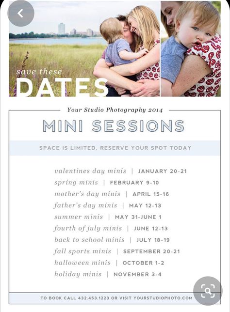 Mini Photo Session Advertisement, Fall Mini Advertisement, Photo Session Pricing, Christmas Mini Sessions Pricing, Mini Photo Session Pricing, Photography Specials Ideas, Refreshments For Meeting, Photoshoot Pricing List Beginner, Pricing Photography Sessions