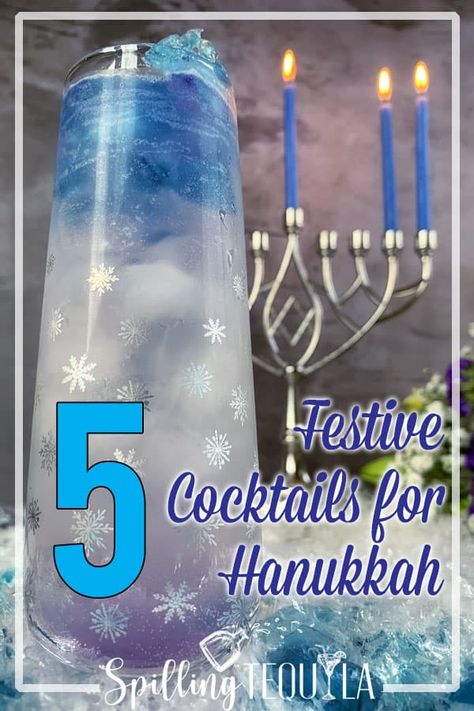 Hanukkah Cocktail Party, Hannukah Dinner Party, Hannukah Party Food, Hanukkah Drinks, Chanukah Party Ideas, Hannukah Cocktail, Latke Bar, Hanukkah Cocktails, Hanukkah Tablescape