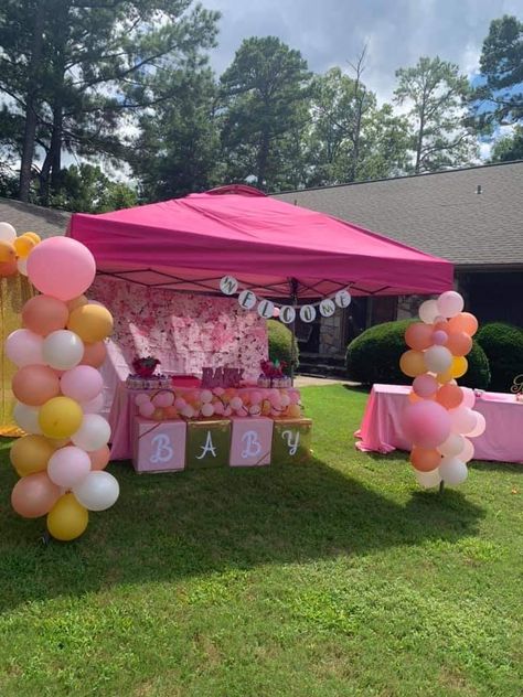 Baby Shower In The Park Ideas, Back Yard Baby Shower Diy, Baby Shower Park Ideas, Park Decoration Ideas, Baby Shower At Park, Park Baby Shower Ideas Outdoor, Park Pavilion Decorations Birthday, Park Baby Shower Ideas, Outdoor Baby Shower Ideas