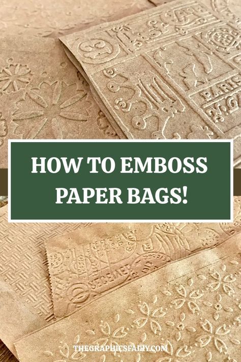 This is such a fun upcycle craft technique! Learn how to emboss brown paper bags to use in your junk journals, art journals, collage work and more. Such an easy DIY Tutorial! Paper Bags Diy, Embossed Paper Art, Brown Paper Bags, Handmade Journals Diy, Diy Step, Paper Bag Crafts, Collage Work, Book Binding Diy, Diy Step By Step