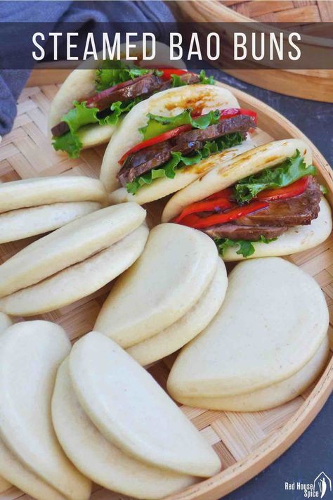 Buns Recipe Easy, Steamed Bao Buns, Steamed Bao, Bao Buns, Pork Buns, Bun Recipe, Steamed Buns, Fool Proof Recipes, Red House