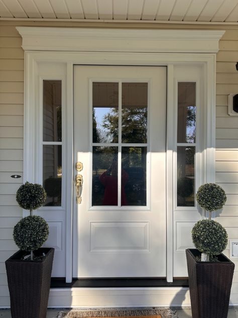 how to update your home with a new front door French Country Front Doors, White Front Door Exterior, Update Front Door, French Country Front Door, Diy Home Makeover, Traditional Front Door, Front Door Door, White Front Door, Front Door Inspiration