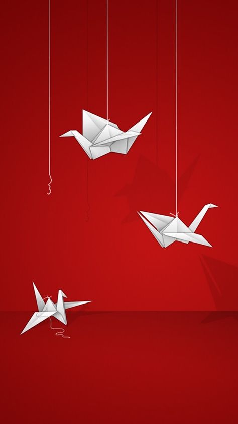 Origami 3d Hd Background, Iphone 4 Wallpaper, Wallpaper Man, Paper Swan, Origami Swan, Alchemy Art, Origami Cranes, Red Iphone, Artistic Wallpaper