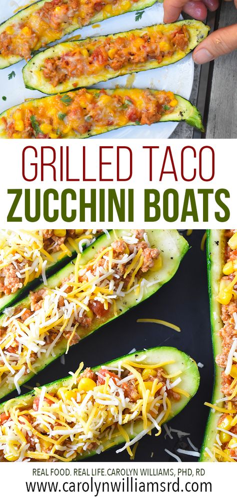 So to get my Mexican fix, I’ve like to give some of my favorite vegetables a taco-inspired make-over. My latest taco night creation? These Grilled Taco Zucchini Boats which ended up being a total hit at my house – even with my picky eater. Anytime I can get a few more veggies in the kids, it’s a win, but veggie dishes they actually ask you to make again are a WIN-WIN!  What’s even better is that I can stay on track with my healthy eating since Taco Zucchini Boats are low in carbs and can... Taco Zucchini Boats, Zucchini Taco Boats, Taco Zucchini, Taco Boats, Tailgate Snacks, Grilled Taco, Bake Zucchini, More Veggies, Zucchini Boats