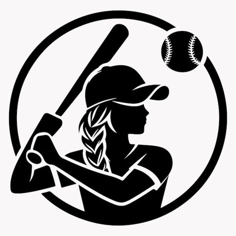 Vector best unique baseball player vecto... | Premium Vector #Freepik #vector Softball Drawings, Softball Diamond, Cricut Baseball, Cricket Player, Softball Quotes, Logo Design Art, Cricut Tips, Homecoming Mums, Book Marks