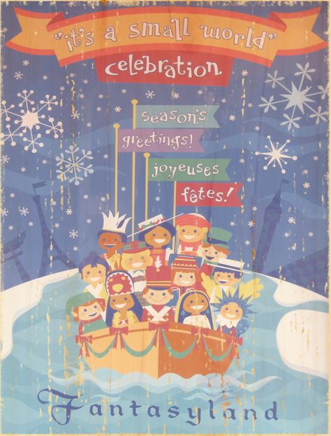 Mary Blair Art, Its A Small World, Holiday Art Projects, School Halloween Party, Disney World Christmas, School Halloween, It's A Small World, Disney Cards, Disney Rides