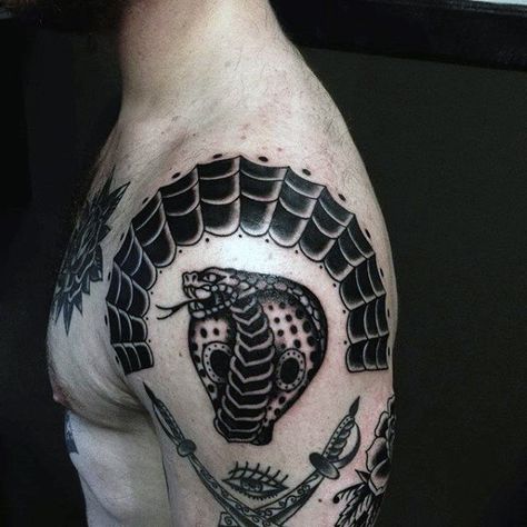 Shoulder Spider Web Tattoo, Spider Web Tattoo Shoulder, Spider Web Shoulder Tattoo, Spiderweb Shoulder Tattoo, Traditional Spider Web Tattoo, Spiders Tattoo, American Traditional Art, Shoulder Tattoos For Men, Spiderweb Tattoo