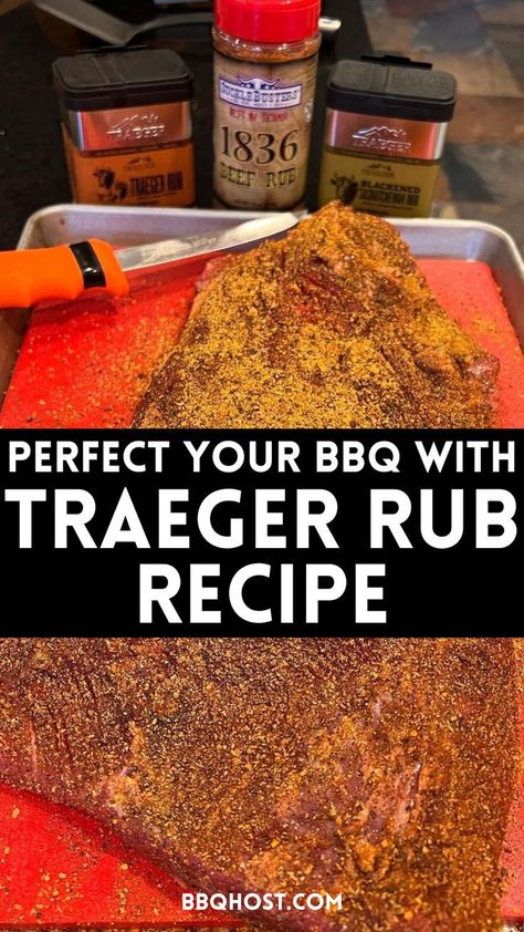 Get the bold, smoky flavor of a Traeger rub at home! This easy-to-make recipe is perfect for everything from Traeger dry rub for ribs to a delicious chicken rub. Save it for all your BBQ nights! Check out the blog for the full guide! Traeger Prime Rib Rub Recipe, Smoker Seasonings, Smoked Ham Rub Recipe, Burger Rub, Sweet Bbq Rub Recipe, Smoked Ribs Rub, Rub For Ribs, Bbq Chicken Rub, Brisket Rub Recipe