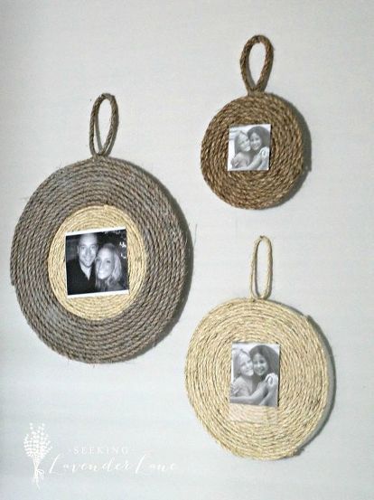 25 Beautiful Things You Can Make With Rope & Twine | Hometalk Diy Rope Design, Twine Crafts, Rope Projects, Rope Frame, Rustic Chic Decor, Rope Diy, Jute Crafts, Rope Crafts Diy, Rope Wrapped