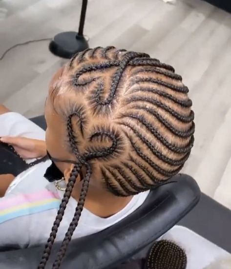 Braided Heart Hairstyles Black Hair, Kids Braided Hairstyles With Hearts, Braided Heart Hairstyles, Kids Braids With Heart Design, Half Cornrows Half Braids, Finger Waves Hairstyle, Lil Girl Hairstyles Braids, Half Braids, Kids Cornrow Hairstyles