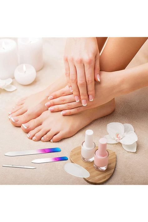 How To Do Manicure, Vip Nails, Diy Pedicure, French Pedicure, Spa Manicure, Spa Pedicure, Glass Nail File, Pedicure At Home, Nail Services