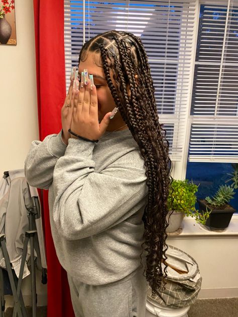 Bohemian Knotless Braids, Bohemian Knotless, Short Box Braids Hairstyles, Braided Hairstyles For Black Women Cornrows, Big Box Braids Hairstyles, Goddess Braids Hairstyles, Quick Natural Hair Styles, Braided Cornrow Hairstyles, Braided Hairstyles For Teens